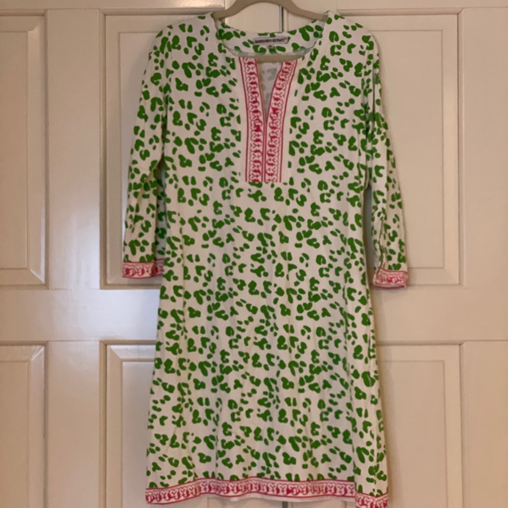 Barbara Gerwit M Green Pink Leopard Dress NWT